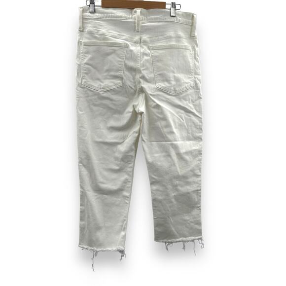 Madewell The Perfect Vintage Crop Jeans in Tile White: Raw-Hem Edition Sz 31 - Picture 6 of 16